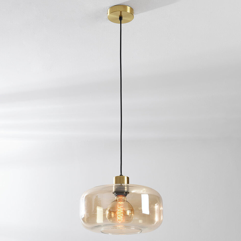 Lampe suspendue contemporaine Abat-jour avec une touche de modernité - verre ambré
