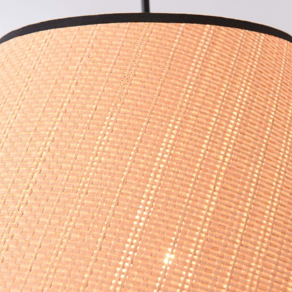 Lampe suspendue Japandi Corda abat-jour naturel en tissu et corde tressée