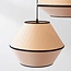 Lampe suspendue Japandi à 3 lumières Rep avec abat-jour naturels en tissu et corde tressée