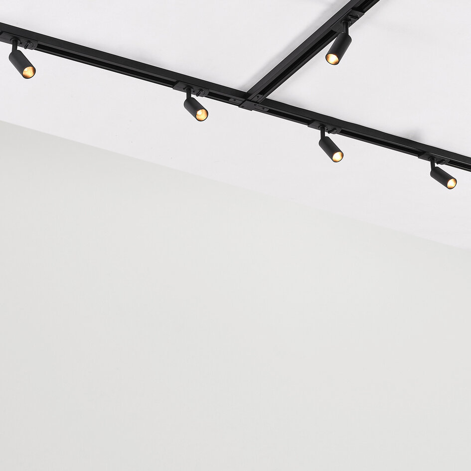 Système de rail monophasé moderne de 3 mètres avec spots étroits G9 Rayn