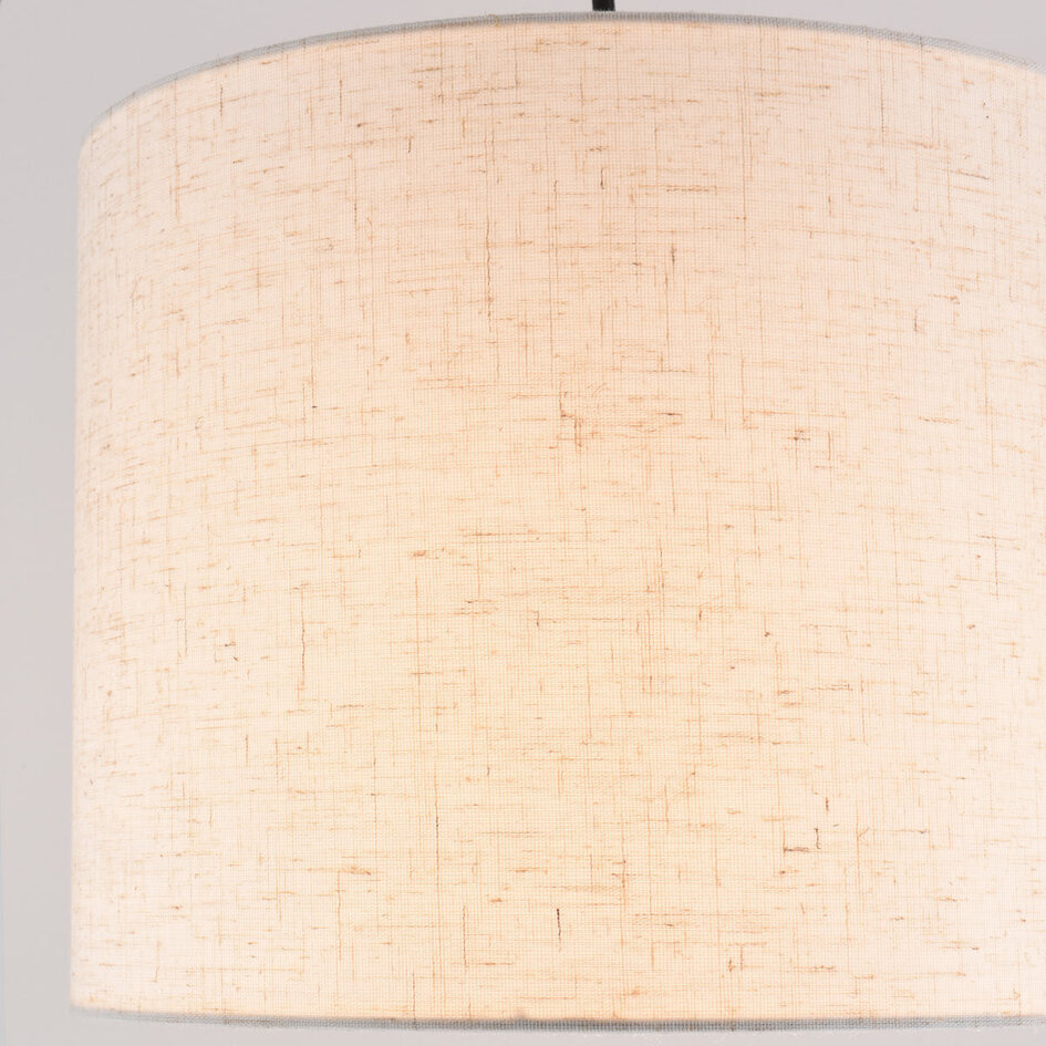 Lampadaire noir avec abat-jour en lin - Hygge