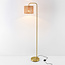 Lampadaire Kiri - laiton avec abat-jour en chanvre
