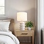 Lampe à poser Sofara en céramique avec abat-jour en tissu - blanche