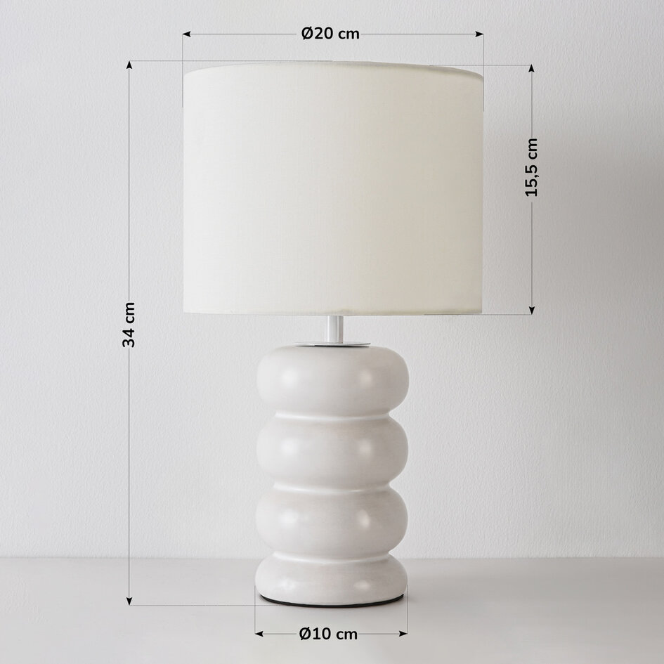 Lampe de table en céramique Sofara - blanc