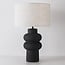 Lampe à poser Sera en céramique avec abat-jour en tissu - noire