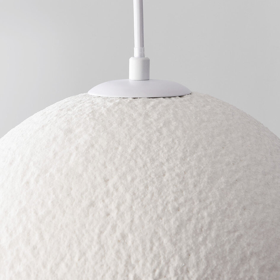 Lampe suspendue Wabi Sabi Yugen avec effet de pierre blanche