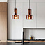 Lampe suspendue Talph avec verre brun, 2 lumières