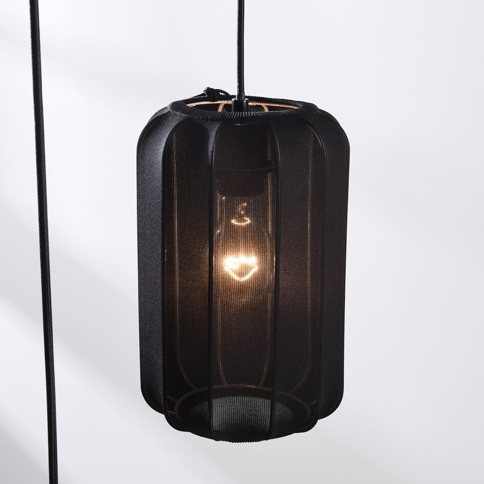 Lampe suspendue Japandi à 5 lumières Karima - noir