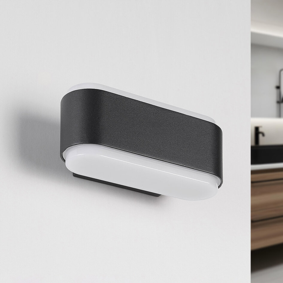 Applique de salle de bain noire design up down - Cale