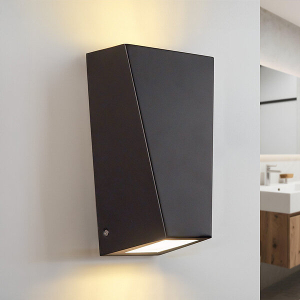 Lampe de salle de bains à 2 lumières en acier inoxydable Luisa - noir