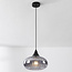 Suspension Ori noire en verre fumé strié