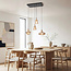 Suspension rétro Maracas avec verre ambré - 4 lumières