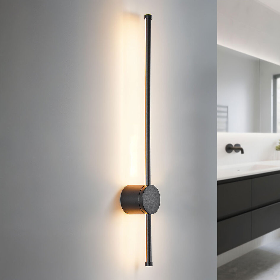 Lampe de salle de bain moderne noire - Marny