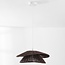 Lampe suspendue naturelle Osaka en corde brune avec fixation blanche
