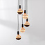 Suspension industrielle Illumine noir - 5-lumières avec ampoules LED E27 dimmable