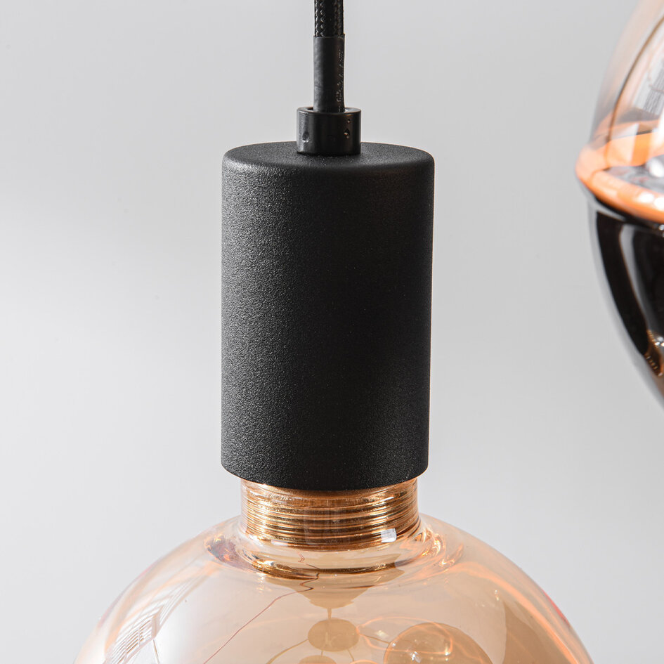 Suspension industrielle Illumine noir - 5-lumières avec ampoules LED E27 dimmable