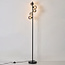 Lampadaire Tyson noir avec verre fumé, 5 lumières