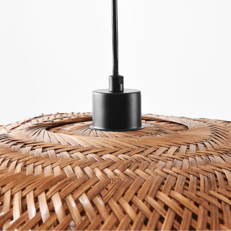 Lampe suspendue en bambou avec abat-jour tressé Ø68 cm - Trama