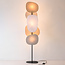 Lampadaire Velore avec abat-jour en lin naturel dans des tons doux et clairs