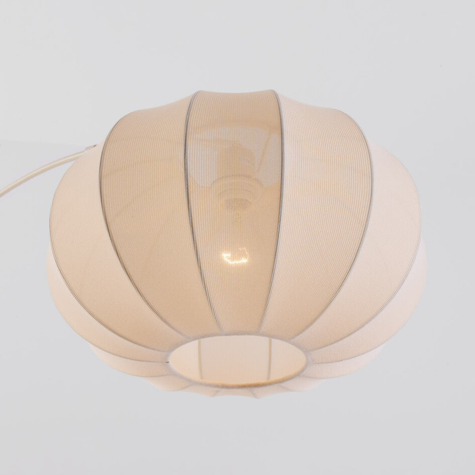 Lampe à arc Japandi Marell - luminaire beige avec abat-jour en lin