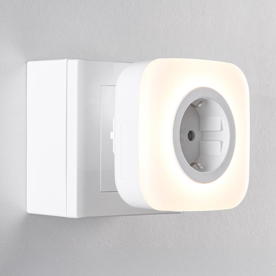 Veilleuse compacte avec prise électrique et capteur de lumière – lampe à fiche 2 en 1