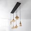 Suspension industrielle Calypso à 6 lumières - verre ambré