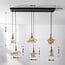 Suspension industrielle Calypso à 6 lumières - verre ambré