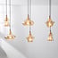 Suspension industrielle Calypso à 6 lumières - verre ambré
