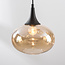 Lampe suspendue à 6 lumières Lior noir avec verre ambré de différentes formes