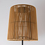 Lampadaire solaire Elyra avec abat-jour aspect rotin - noir et brun naturel