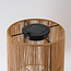 Lampadaire solaire Elyra avec abat-jour aspect rotin - noir et brun naturel