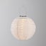 Lampion solaire Kalor - suspension en nylon blanc, diamètre 30 cm