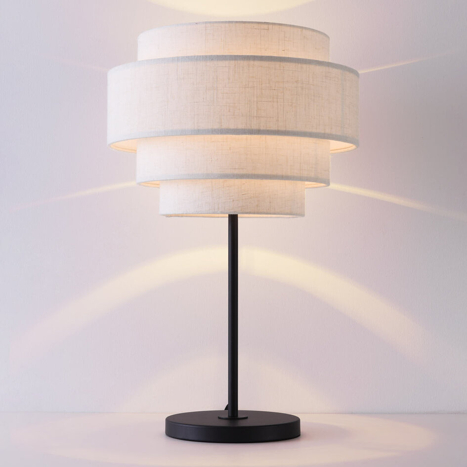 Lampe de table moderne Masa avec abat-jour en lin