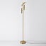 Lampadaire luxueux Zhan en doré à trois spots pivotants et variateur tactile