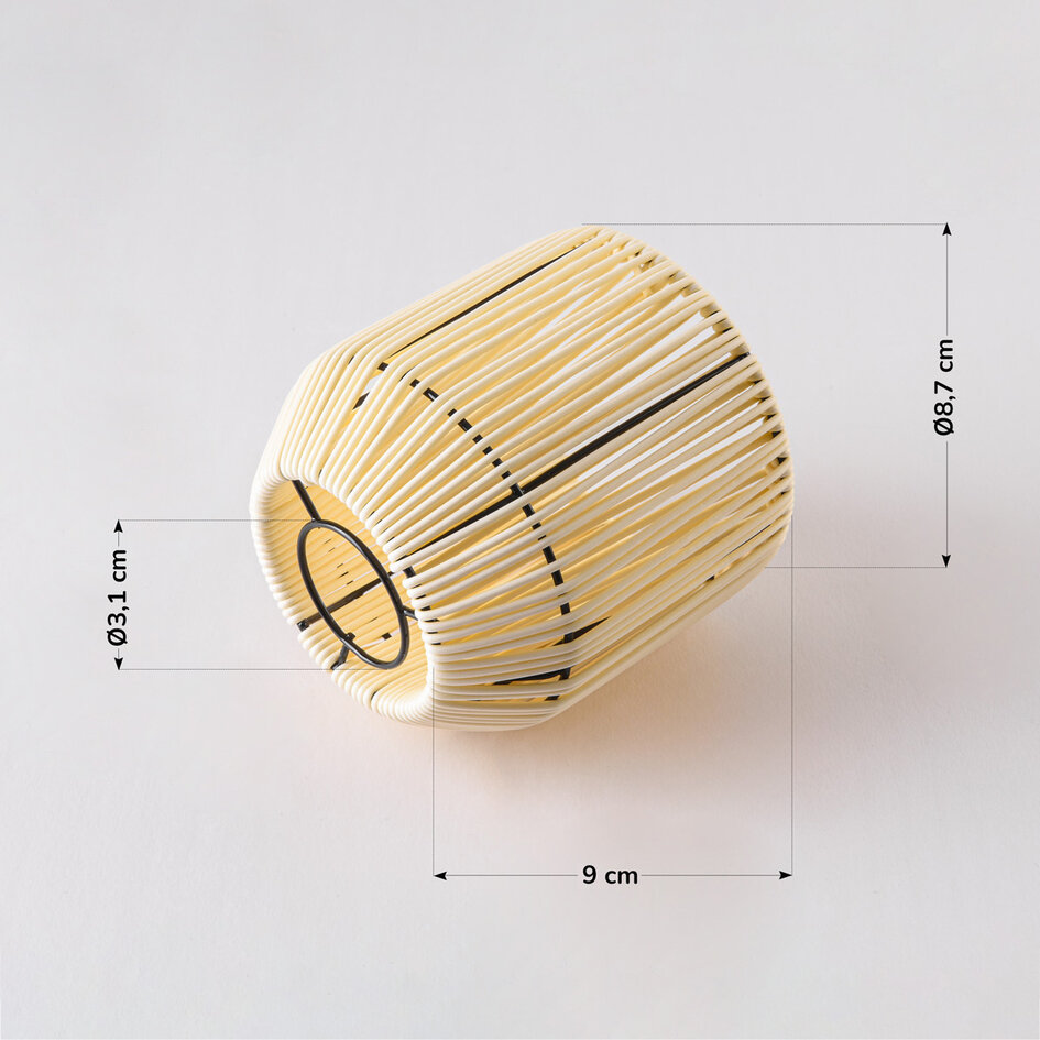 Capot pour guirlande lumineuse aspect rotin - beige sable