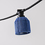 Capot pour guirlande lumineuse aspect rotin - bleu foncé