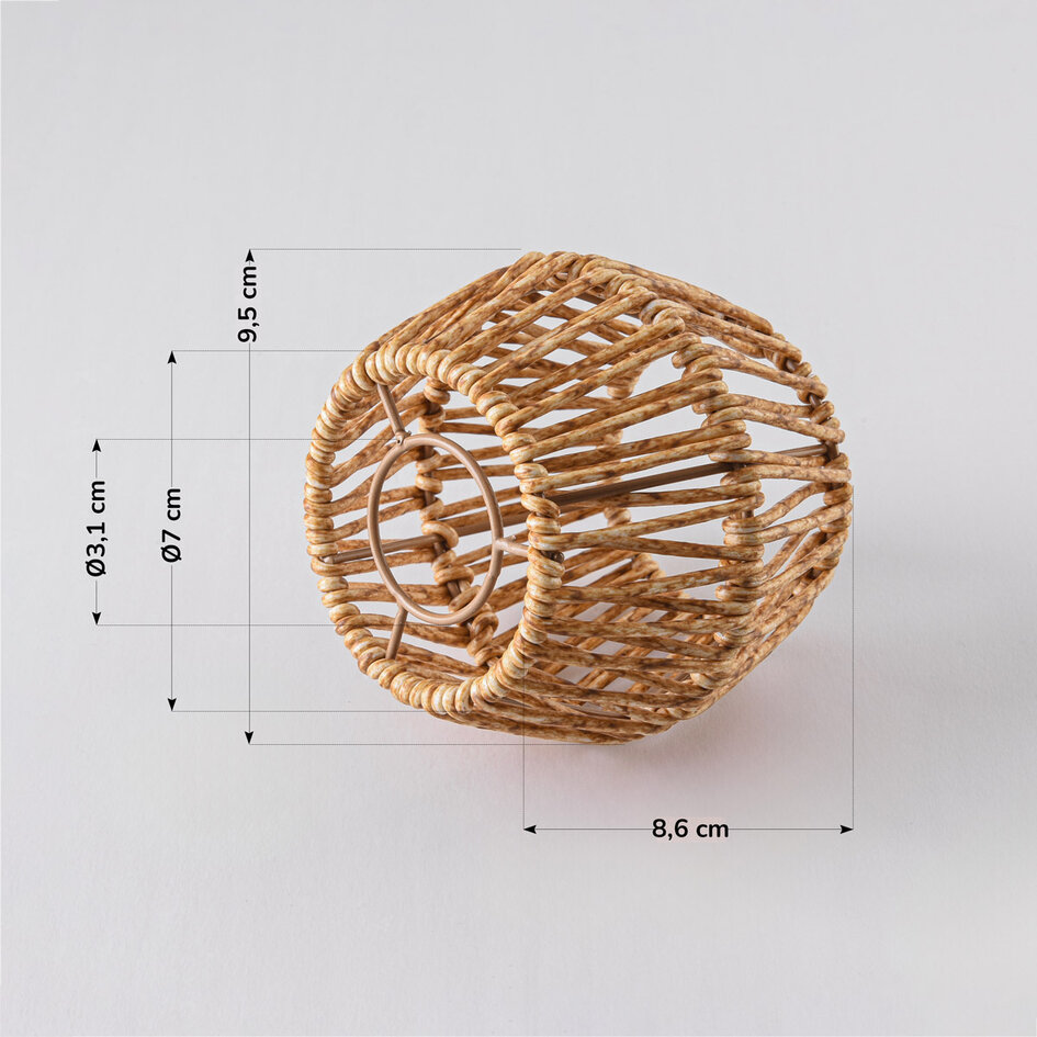 Capuchon pour lampadaires aspect rotin - jaune-brun mélangé