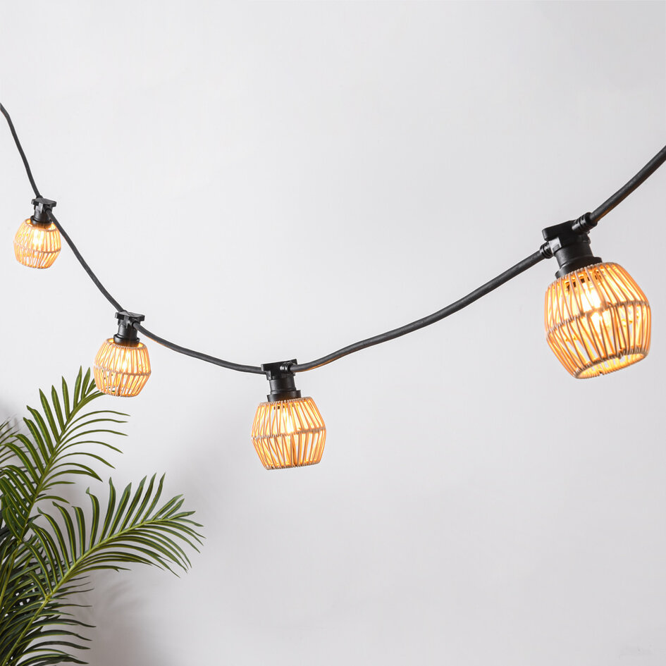 Capuchon pour lampadaires aspect rotin clair