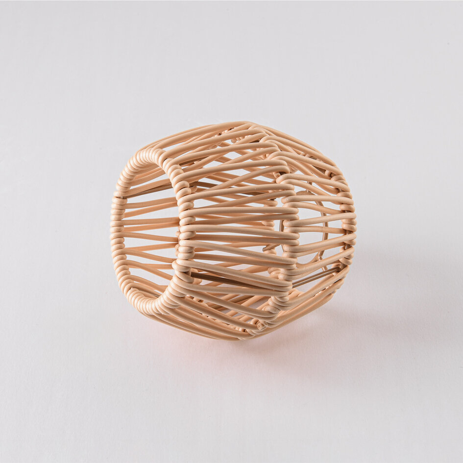 Capuchon pour lampadaires aspect rotin clair