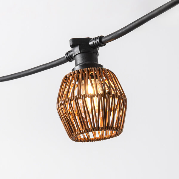 Capuchon pour guirlande guinguette - aspect rotin foncé