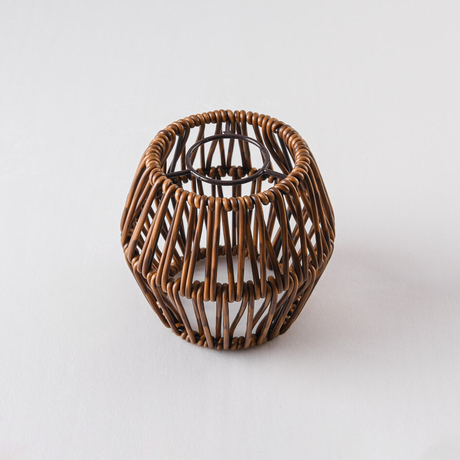 Capuchon pour lampadaires - aspect rotin foncé