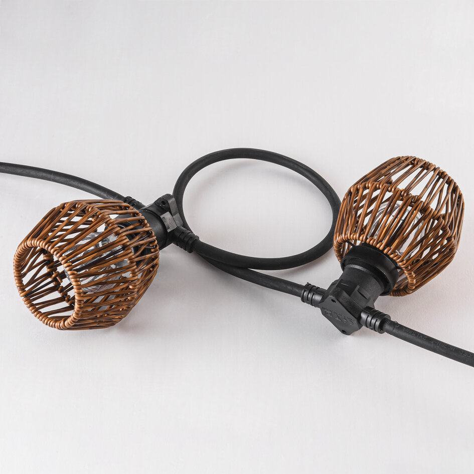 Capuchon pour lampadaires - aspect rotin foncé