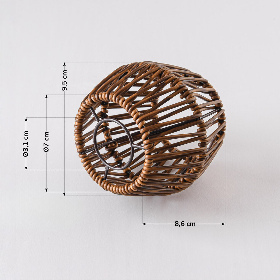 Capuchon pour lampadaires - aspect rotin foncé