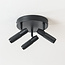 Plafonnier industriel Axis avec 3 spots orientables en noir