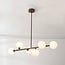 Suspension Aster à 6 lumières - brun et verre laiteux