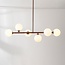 Suspension Aster à 6 lumières - brun et verre laiteux