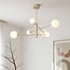 Plafonnier Sest à 6 lumières - beige et verre laiteux