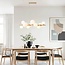 Suspension design Deka beige avec verre blanc laiteux, 10 lumières