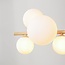 Suspension Deka à 10 lumières - beige et verre laiteux