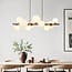 Suspension Deka à 10 lumières - brun et verre laiteux